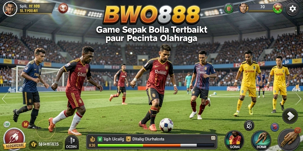 Tampilan gameplay BWO888 dengan aksi sepak bola yang mendebarkan.