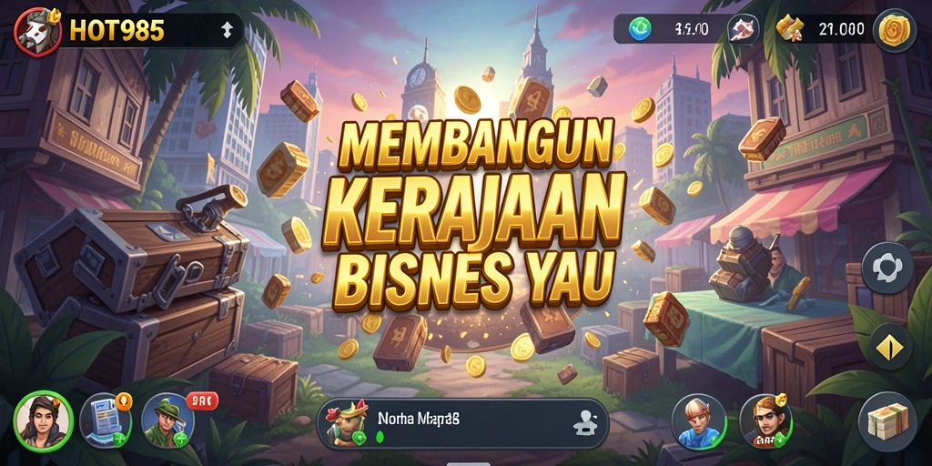 Tampilan gameplay HOT985 yang menunjukkan strategi bisnis yang menarik.