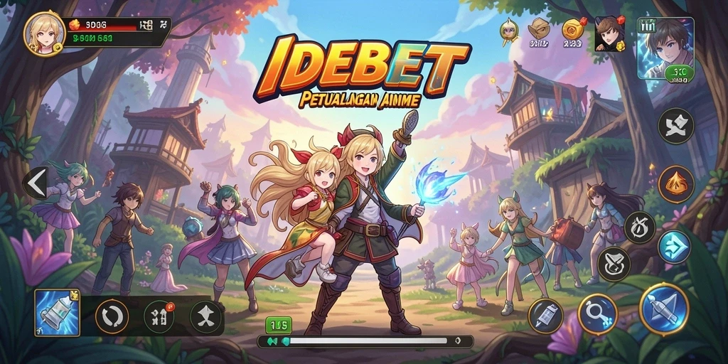 Tangkapan layar IDEBET menampilkan karakter Anime dalam pertempuran epik.