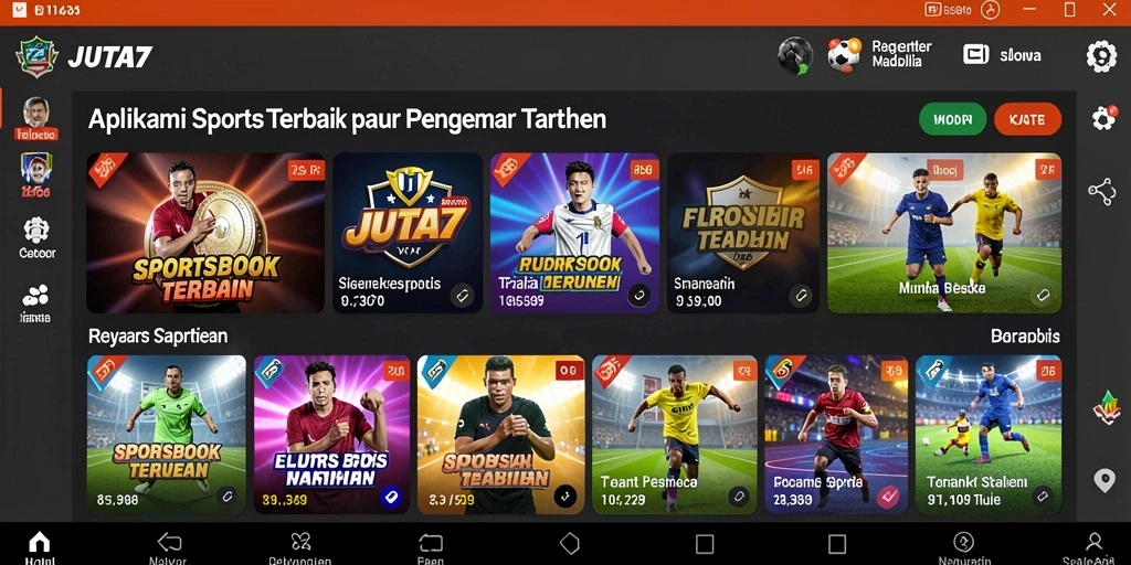Tangkapan layar utama JUTA7 menampilkan antarmuka taruhan yang menarik dan informatif.