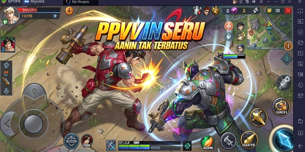 Tampilkan aksi seru dalam pertarungan RPVIP8 yang mendebarkan.