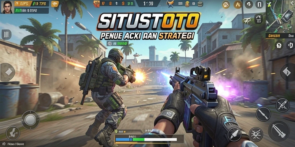 Screenshot gameplay <strong>SITUSTOTO</strong> yang menampilkan aksi tembak-menembak seru.
